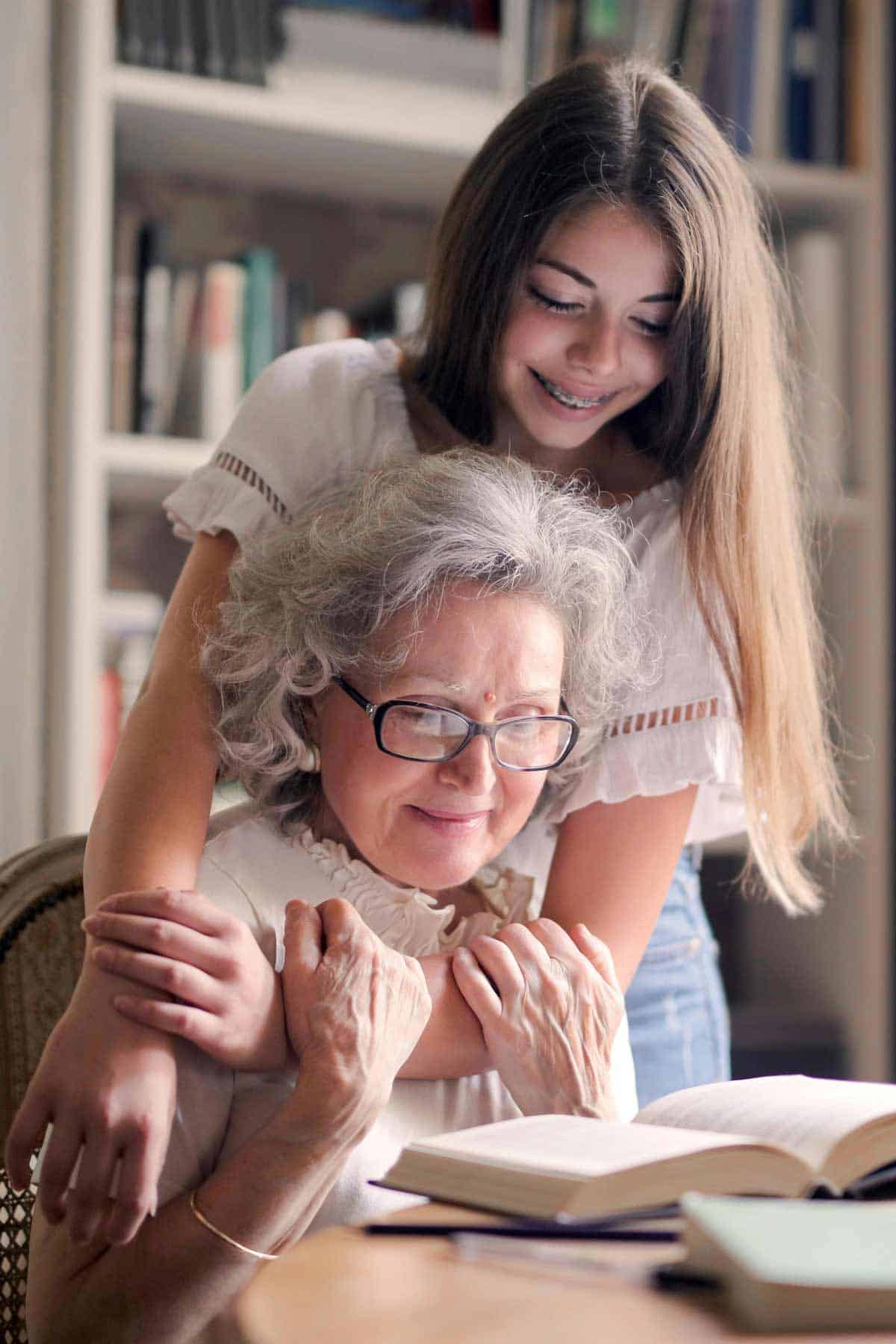 Grandmother Grandaughter Caring